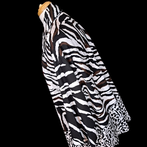 Chicos Size 3 Poly Abstract Zebra Print Jacket - Picture 2 of 8